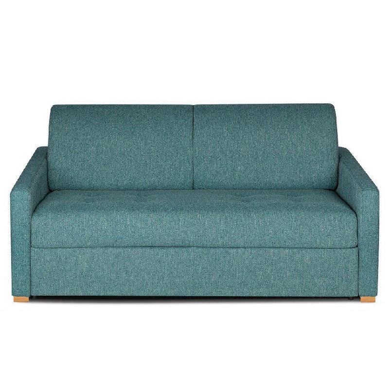 Canapé convertible express Dandy - Matelas 120 cm comfort Bultex® - Mono assise capitonnée - Tweed bleu azur_3