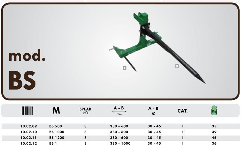 BS 500 pique-bottes - Geo - 3 fourches - 380 mm - 35 kg_3