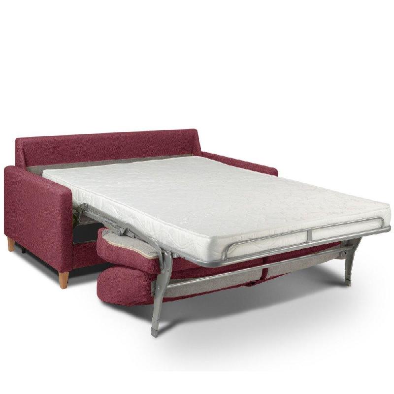 Canapé convertible OGGETTO - Matelas 16 cm - Système express - Sommier à lattes 160 cm - Renatonisi tweed rouge_3