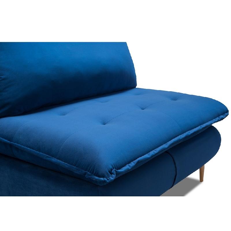 Fauteuil lit convertible express Lisbonne 70cm - sommier à lattes, matelas 13cm, velours bleu_3