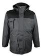 Parka polyester rip-stop enduit PVC - Imperméable 1000 mm - Doublée polaire - Capuche amovible - Coloris noir/gris anthracite_3