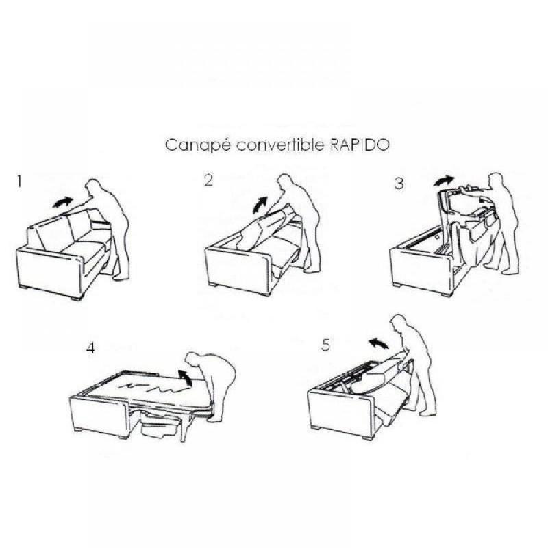 Canapé-lit DREAMER Express - Sommier à lattes - Matelas 16cm polyuréthane - Beige_3