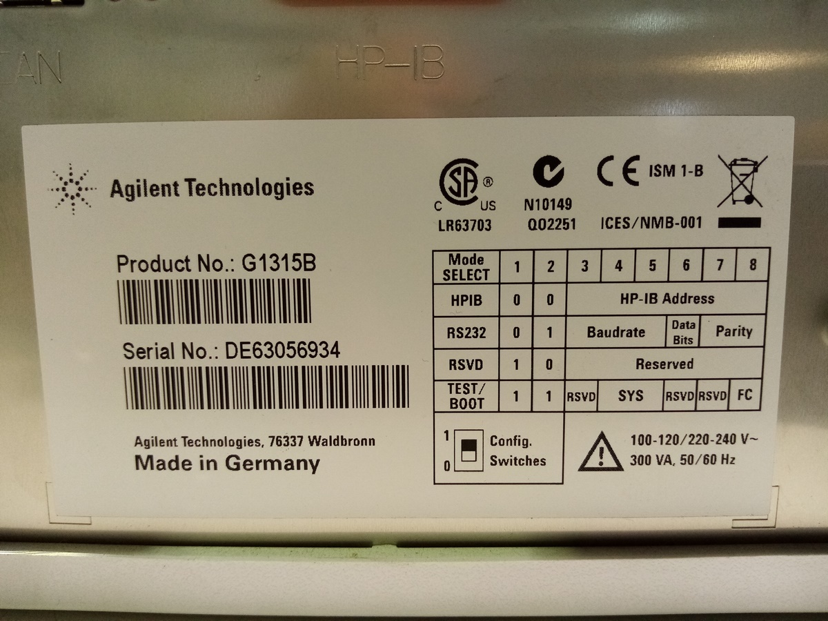 Chromatographie liquide - Détecteur DAD G1315B Agilent reconditionné - Référence P20060001_3