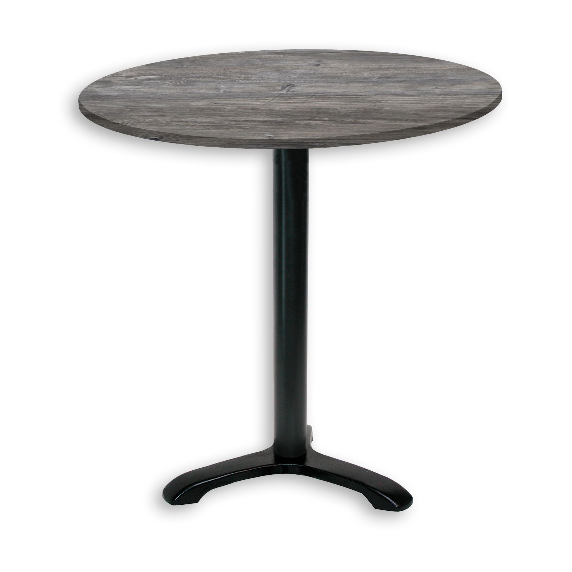 Table de restaurant Bazila - bois avec piétement noir en fonte - plateaux carrés ou ronds sur mesure_3