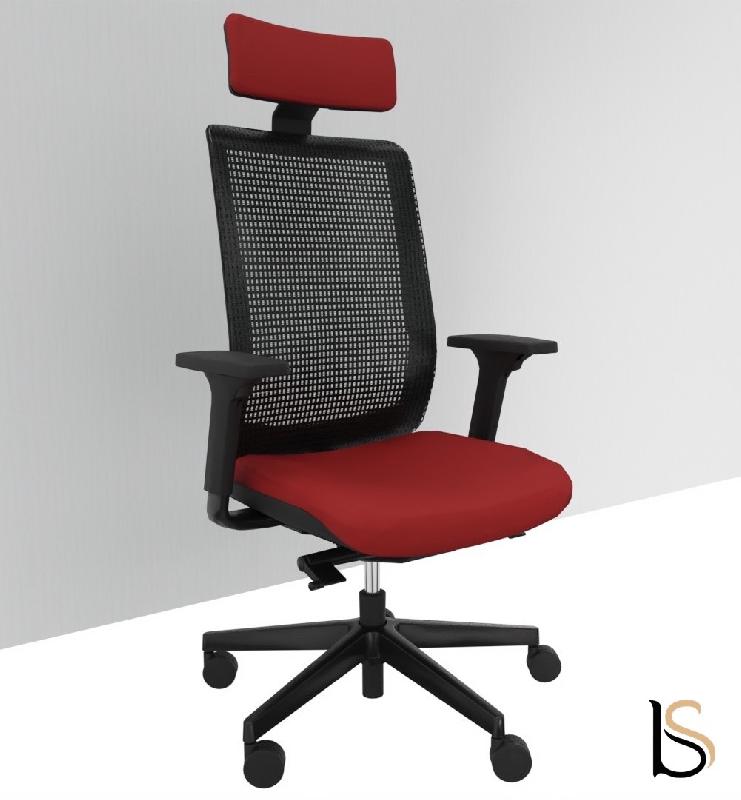 Fauteuil Manager Wi max dossier résille - Sokoa - Rouge, Non, Non, Classique_3