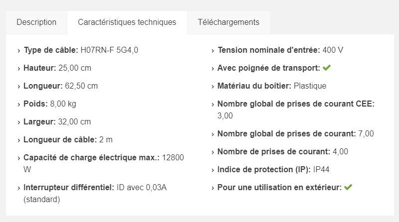 Armoire électrique de chantier - Brennenstuhl BSV 4/32 FS IP44 - Tension nominale d'entrée 400V - robuste avec différentiel 30 mA_3