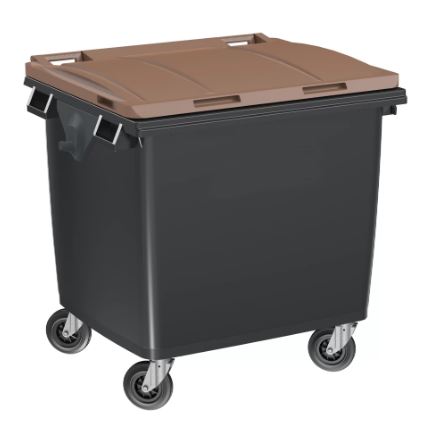 Conteneur 1000 L - Fabrication Française - PEHD injecté - Préhension frontale et latérale - Roues 200 mm - Normes EN 840 de 1 à 6_3