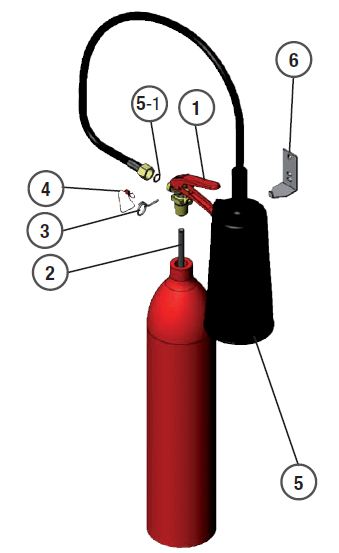 Extincteur portable en acier avec agent CO2