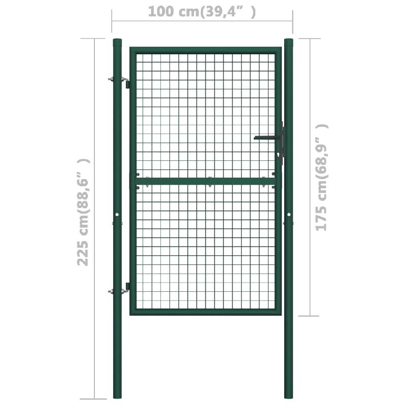 Vidaxl portail de clôture acier 100x175 cm vert 145735_3
