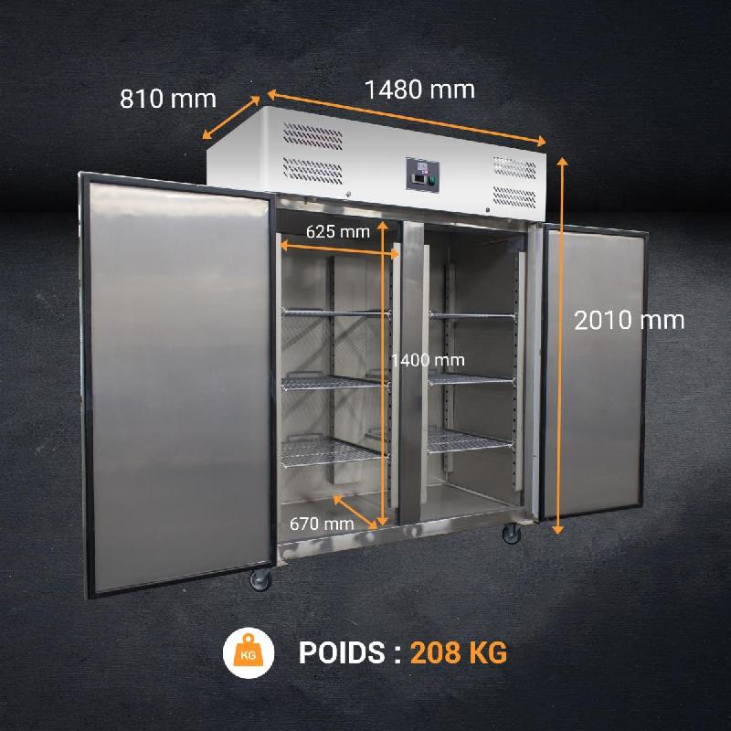 Armoire congélateur inox 1400 litres GN 2/1 - 2 portes | L2g - GN1410BT_3