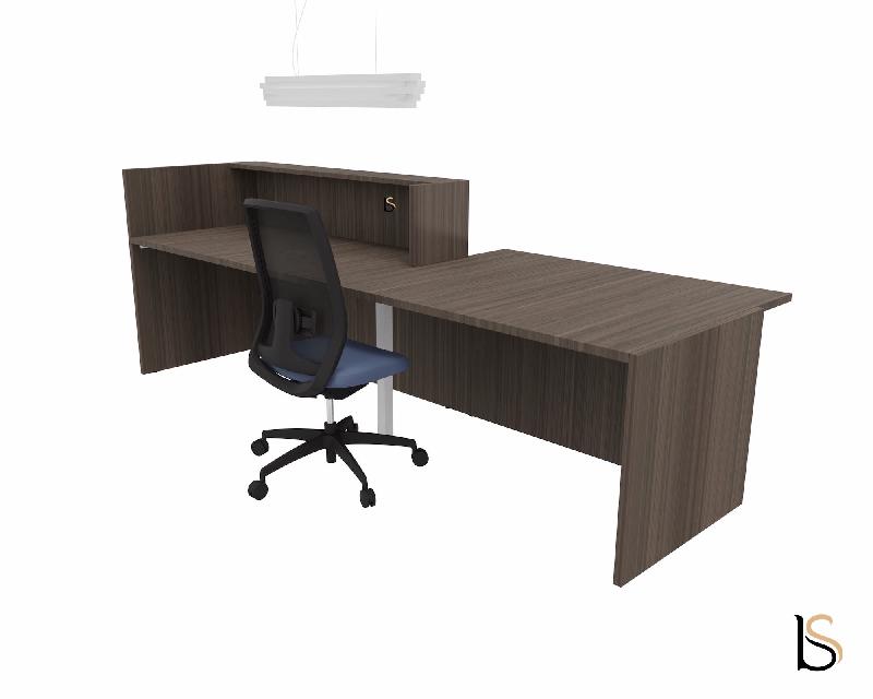 Banque d'accueil design avec accès PMR Z2 - Officity - Gauche, Eucalyptus, 186_3