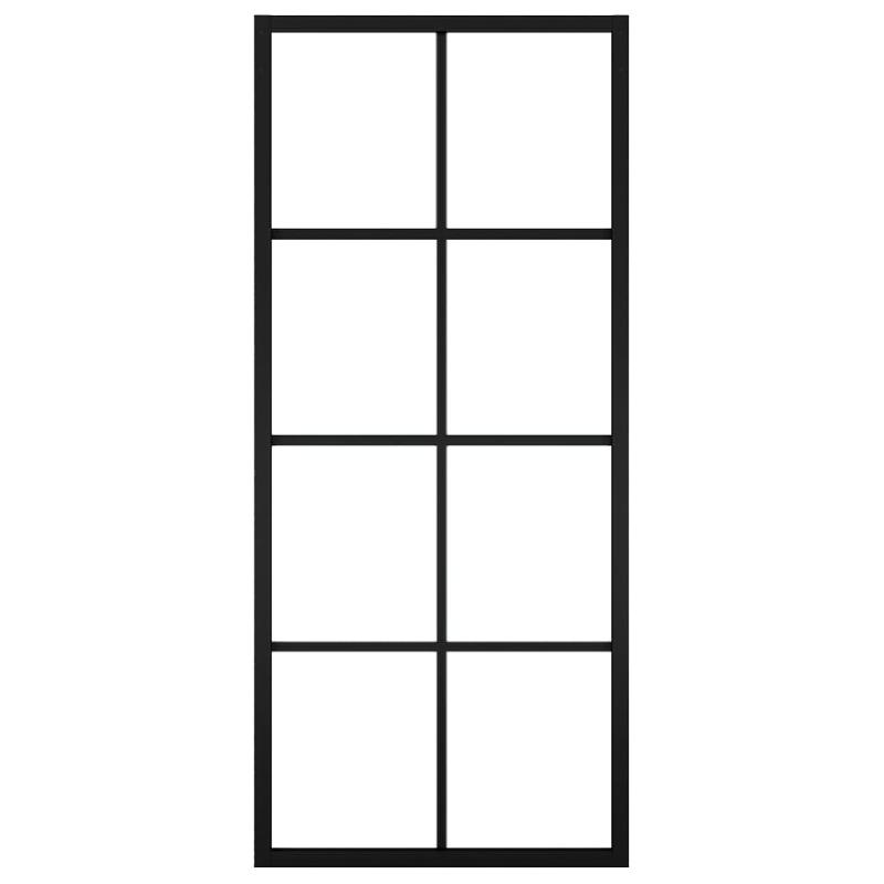Vidaxl porte coulissante aluminium et verre esg 76x205 cm noir 288064_3