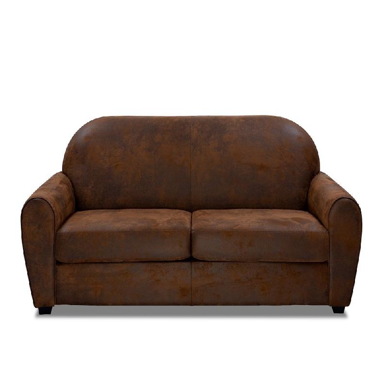 Canapé fixe Club 2 places en microfibre vintage marron - Design anglais et fabrication italienne_3