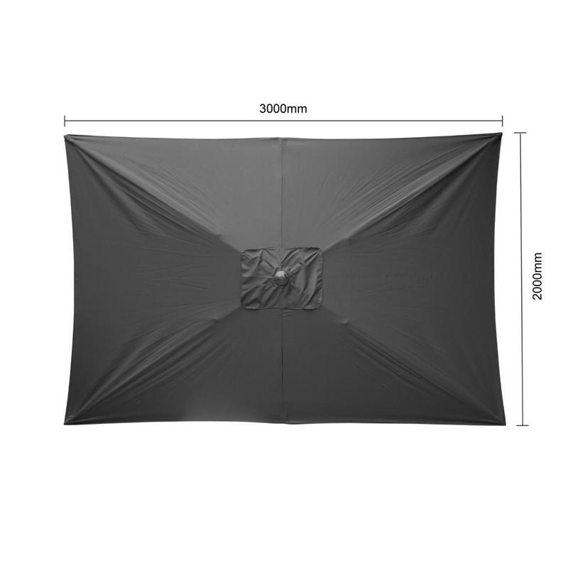 Parasol rectangulaire Bolero Seville 2x3m noir_3