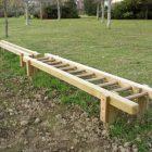 Circuit d'équilibre enfant - Barre d'équilibre en bois traité et bois tropical - 9x0,62x0,39 m - Conforme EN 1176 et EN 16630_3