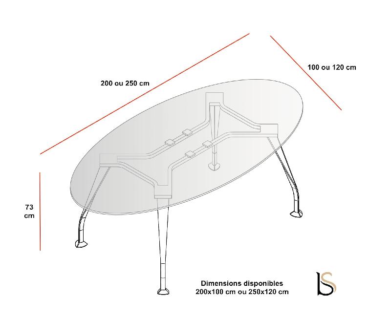 Table en verre Segno- Dellarovere - 200, Verre transparent_3