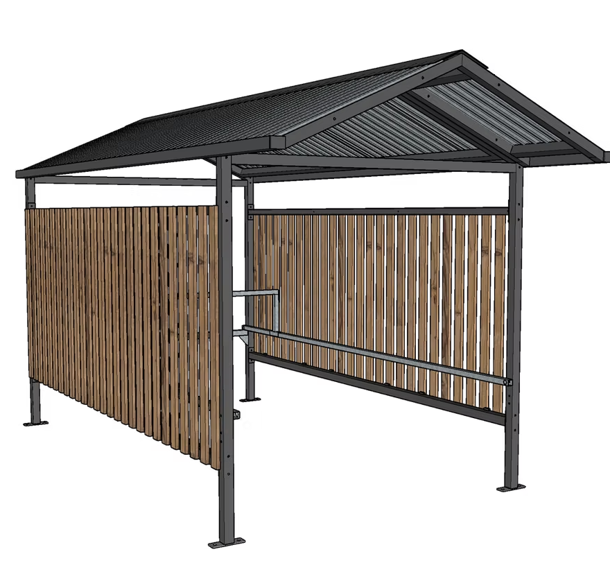 Abri pour chariot avec toiture à doubles pentes - Profondeur 2330mm x l4350mm x h2555mm - GF 2 - Le temple du mobilier_3