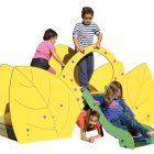 Jeu feuille 1 à 6 ans - Aire de jeux inclusif en bois traité autoclave - Toboggan et surface d'impact de 21,82 m2_3