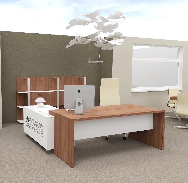 Bureau d'angle T45 avec desserte dos design - Quadrifoglio - 212, Droite_3