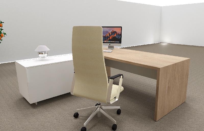 Bureau d'angle T45 avec desserte - Quadrifoglio - 212, Gauche, Orme et blanc_3