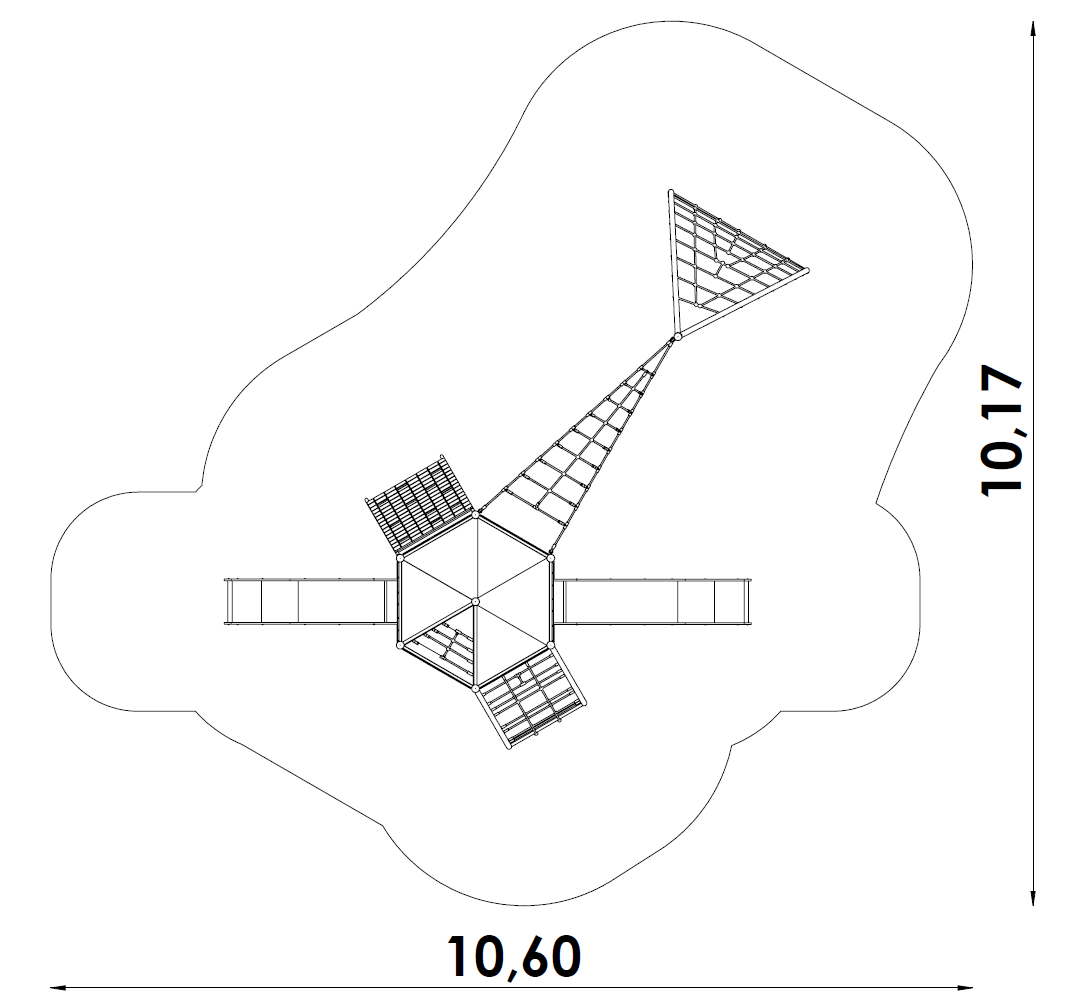 Château multi tours pour aire de jeux conforme EN1176 - Référence BT11160 - avec mur d'escalade et glissières en acier inoxydable_3
