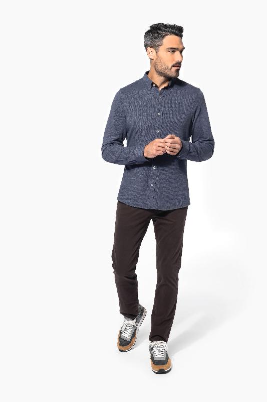 Chemise jacquard manches longues - Réf: K507 - Kariban - Confort et élégance en coton/polyester_3