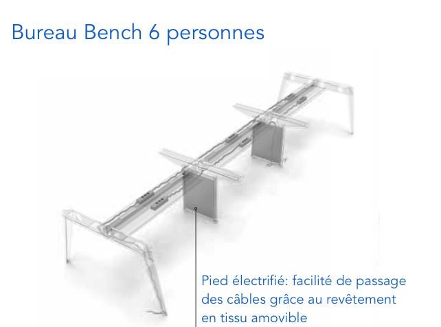 Bureau bench 6 personnes Pigreco - MARTEX. - 180, Anthracite_4