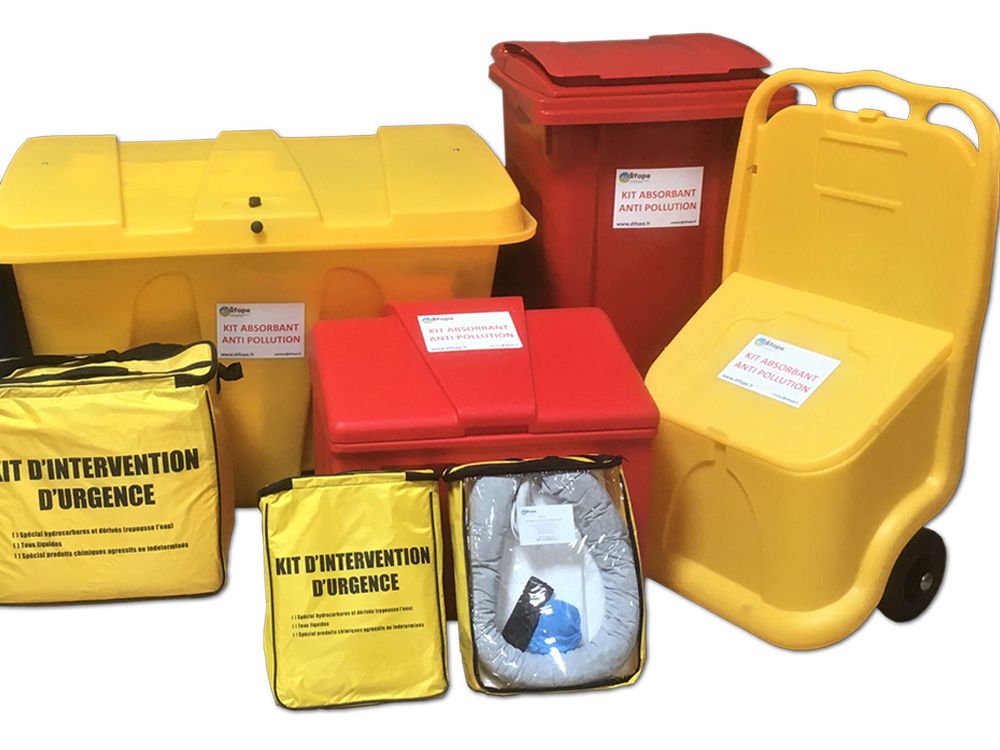 Kit d'intervention d'urgence antipollution - capacités de 10 à 1000 litres - conditionnements variés_3