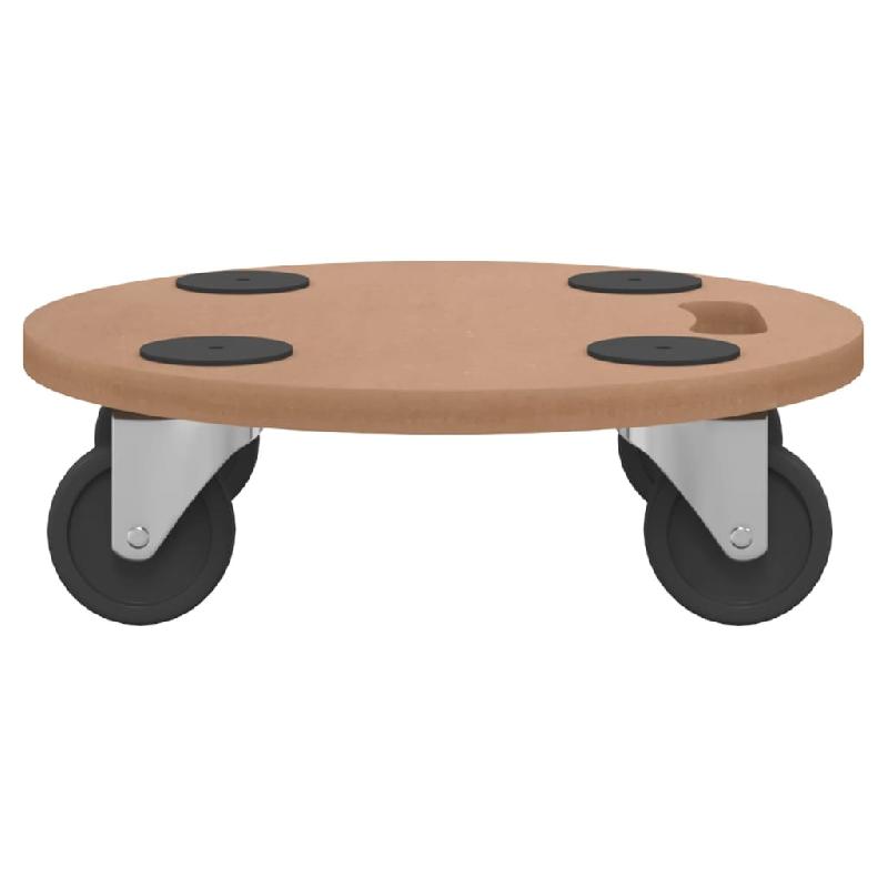 Vidaxl chariots sur roulettes 6 pcs rond bois d'ingénierie 154888_3