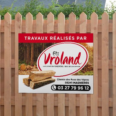 Panneau 60x80 cm en PVC léger et rigide pour orientation sur chantier