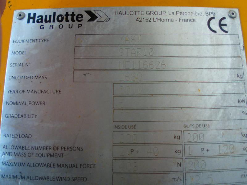 Nacelle verticale HAULOTTE star 10 occasion_3