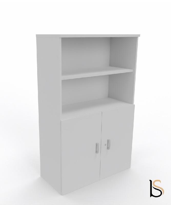 Armoire moyenne avec portes basses - Mobel Linea - 80, Blanc pastel_3