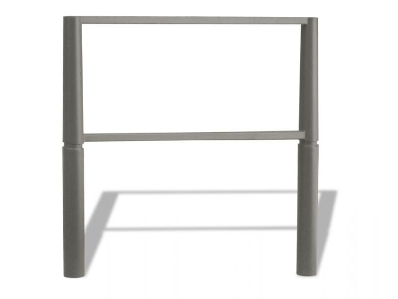 Bar3406 - Barrière urbaine en acier Saint Gervais avec potelet Ø76mm, main courante et sous-lisse en tube 40x27mm_3