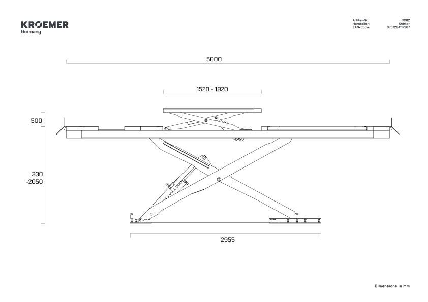 Pont élévateur à ciseaux encastré idéal pour atelier automobile & géométrie des roues  - XX82_3