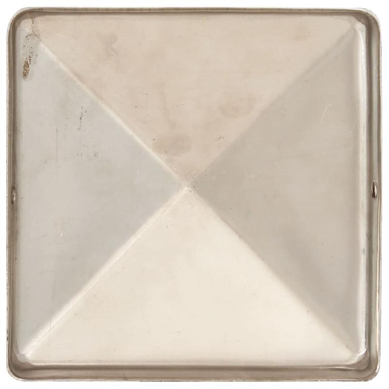 Vidaxl bouchons de poteau de clôture pyramidaux 6 pcs inox 101x101 mm 145488_3