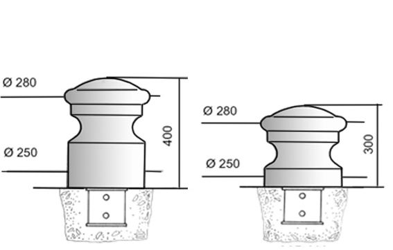 Borne de protection en fonte de forme compacte à sceller ou amovible - C.S.R 300, 400_3
