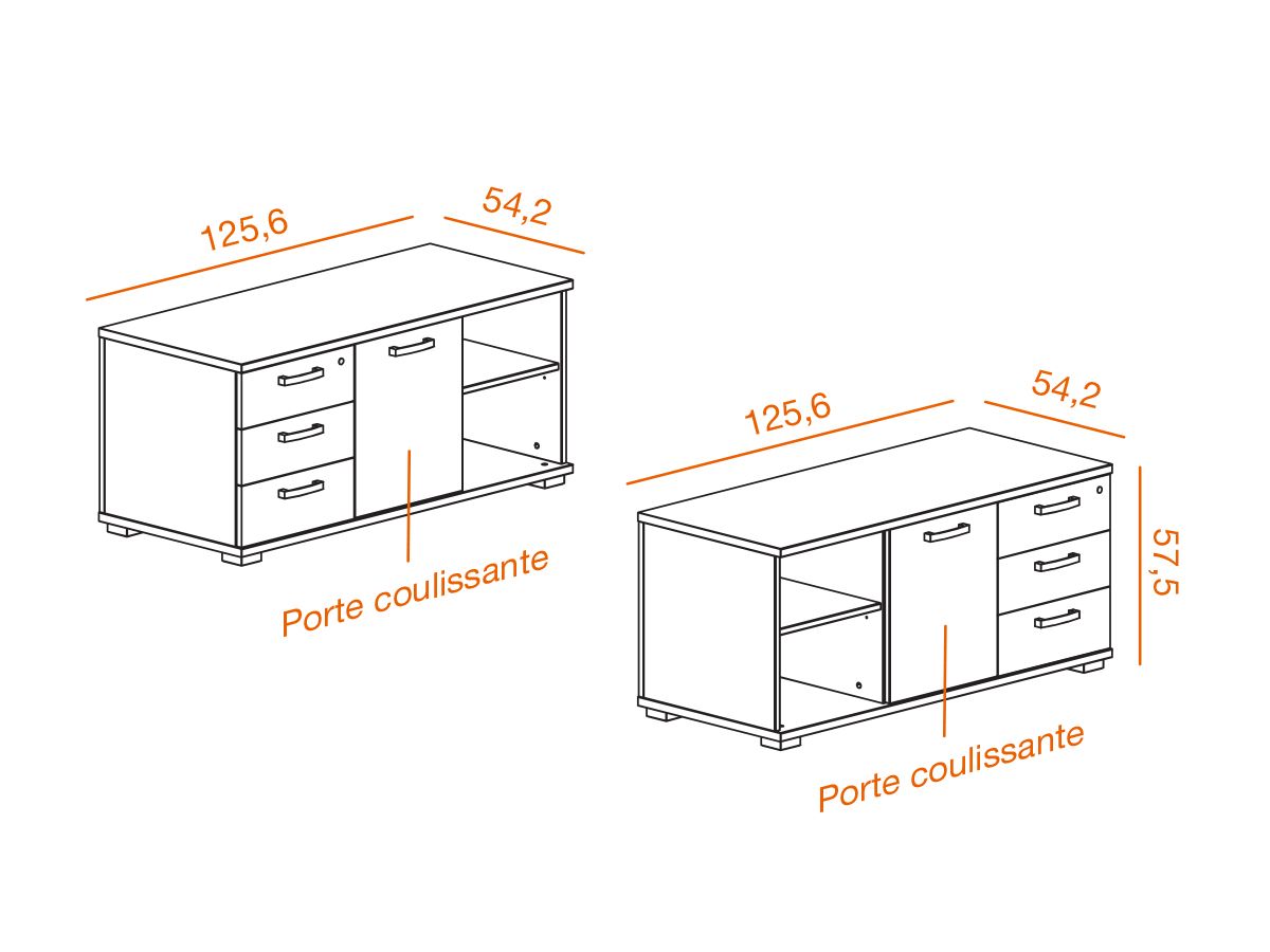 Bureau bench 2 personnes akka sur crédences avec cloisonnette_3