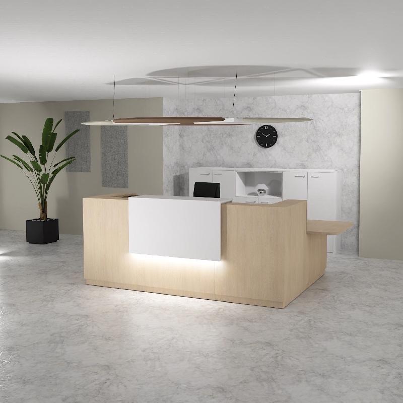 Bureau d'accueil d'angle avec accès PMR Delta Plus - Mobel Linea - Chêne moyen , Droite, 264, Oui_4
