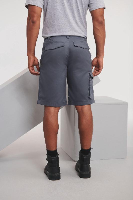 Short Workwear Russell - Réf: RU002M - 65% polyester / 35% coton sergé avec poches multiples et ceinture élastiquée_3