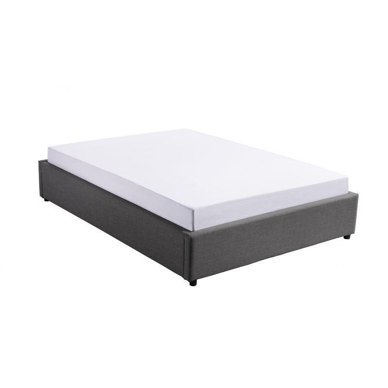 Lit coffre Dorres 160x200 cm - sommier relevable gris foncé avec grand espace de rangement_3