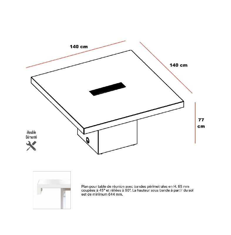 Table de réunion carrée T45 - Officity - Eucalyptus 53_3
