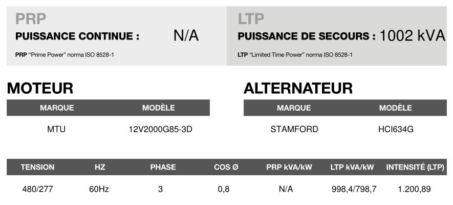 At-1005 60 Hz triphasé - Groupe électrogène en container - Inmesol - 998,4 kVA avec moteur MTU et alternateur Stamford_3