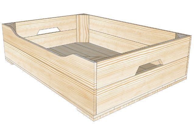 Caisse en bois X2 - Simply à Box - L54 x H20 x P75 cm - bois brut ou 6 coloris de lasure à l'eau_3