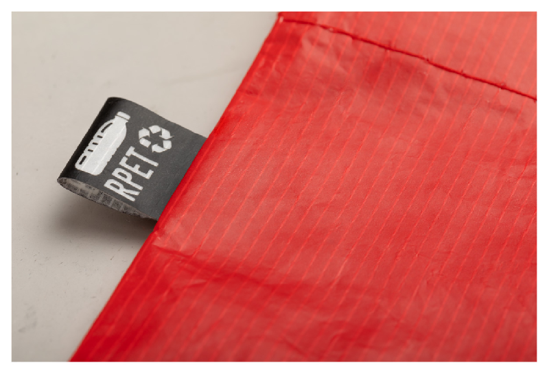 Tote bag publicitaire - laminé en RPET 100 g/m² - anses longues - couleur rouge_3