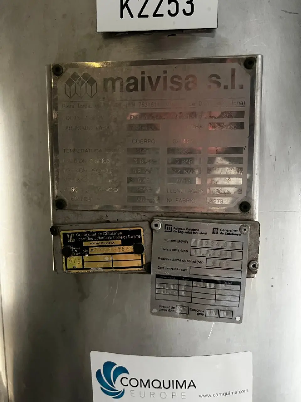 Cuve en acier inoxydable 430 litres d'occasion avec serpentin intérieur - référence : c9672_3