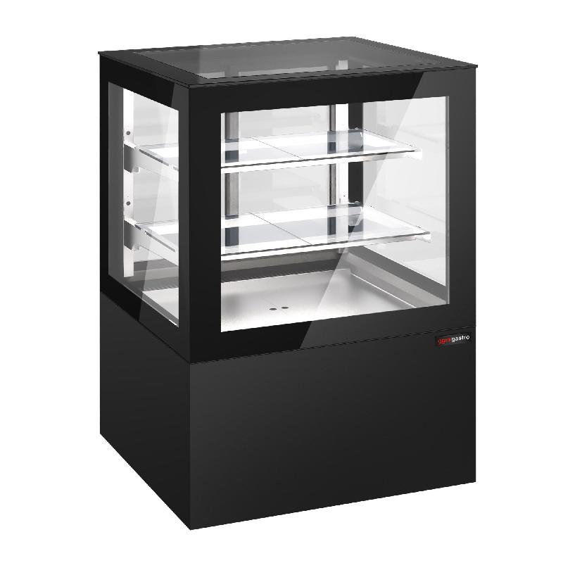 Vitrine à pâtisserie réfrigérée 1010 mm - LED et 2 étagères_3