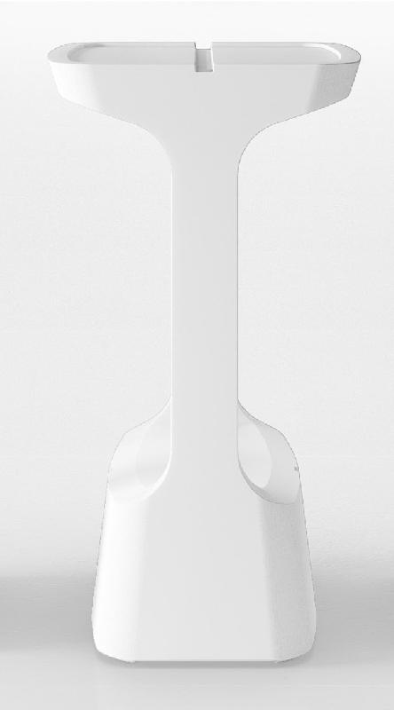 Table mange-debout intérieur/extérieur Karla - Sokoa - Blanc, Avec plateau verre_3