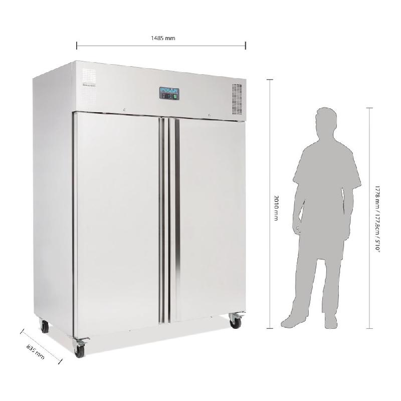Armoire réfrigérée positive GN 2 portes 1300L Série U - Polar - U634_3