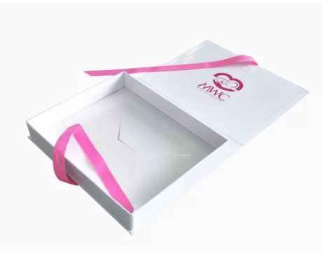 Boîte cadeau pliable brillante blanche - fermeture ruban - semelle intérieure - Zeal-X Packing - 195*140*45mm_3