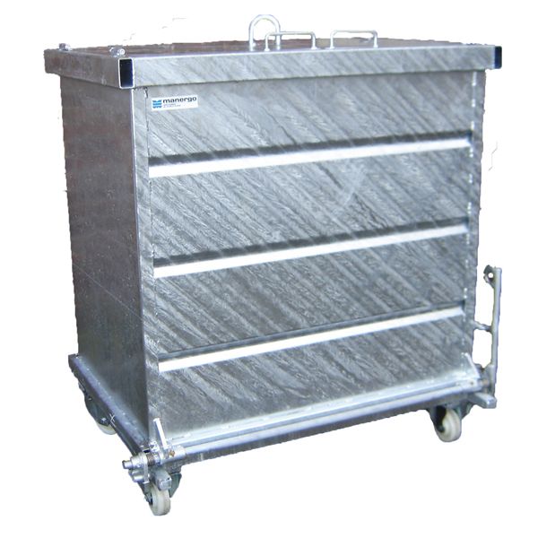 Benne à fond ouvrant - tôlé ou grillagé - capacité 500 à 2000L - fabrication française_3